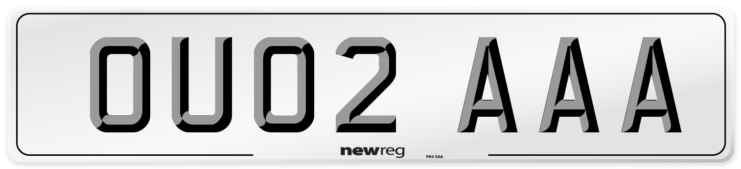 OU02 AAA Number Plate from New Reg